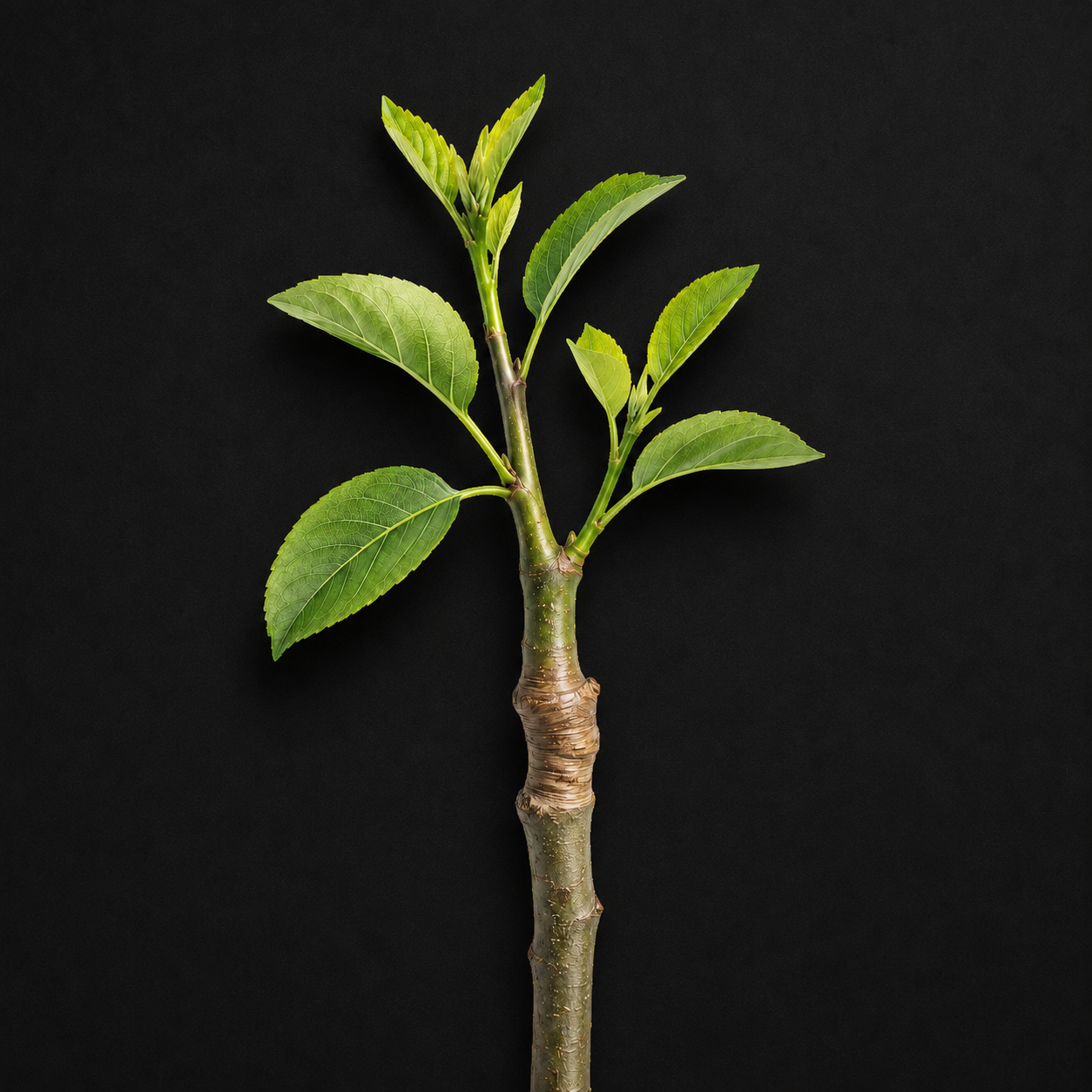 Plant stem with grafted shoot